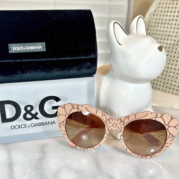 Dolce and Gabbana Pink/Brown Gradient DG4267 Brocade Cat Eye Sunglasses Sunglasses Dolce & Gabbana Pink in Plastic - 46374565 main image 3